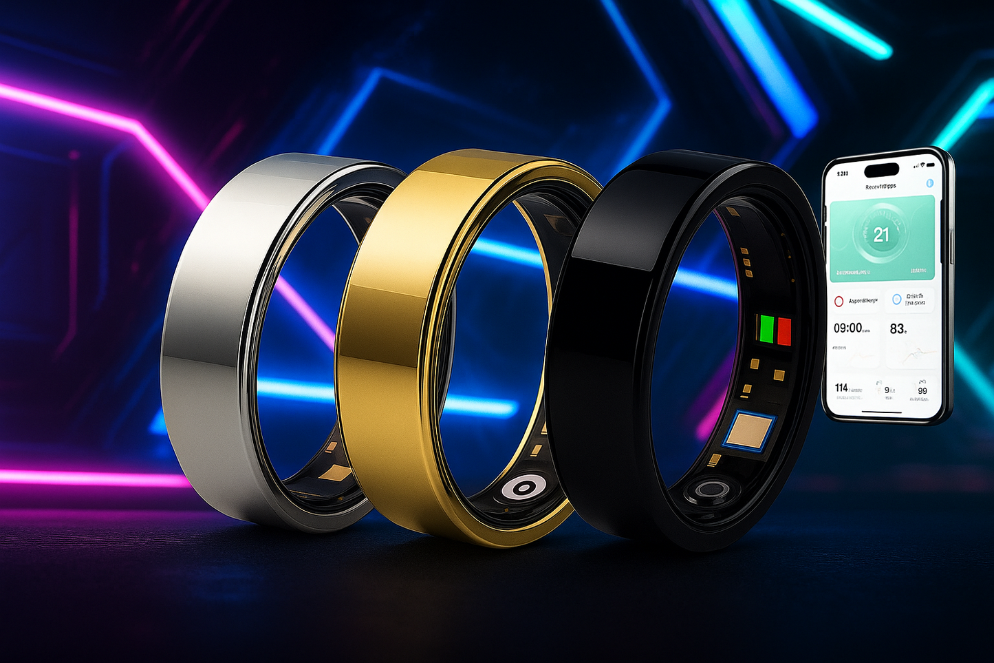 Boxxia Ring™ Inteligentny pierścień - Monitorowanie snu | Monitorowanie tętna |Pomiar kroków | Pomiar SpO2