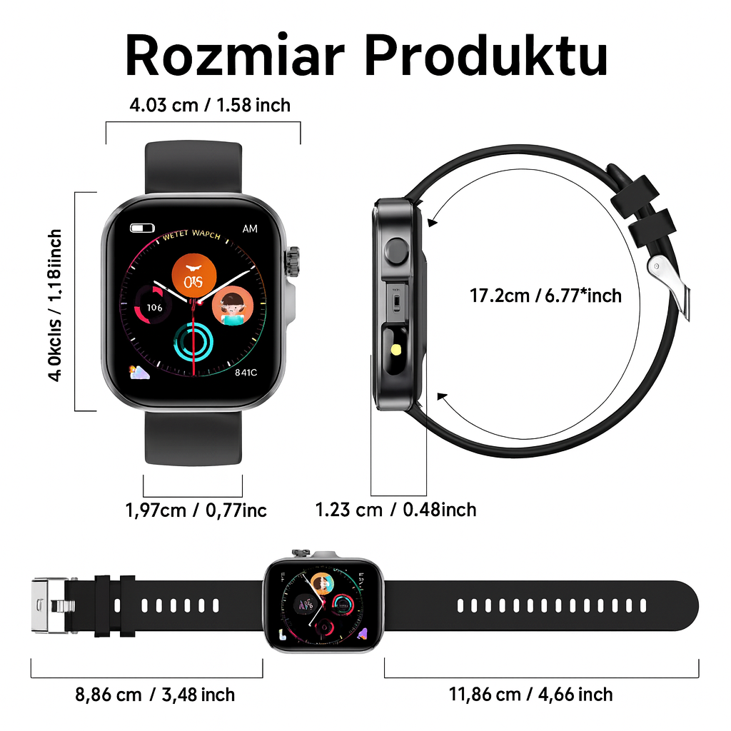 Boxxia Watch™ |Smartwatch Premium | Pełny Monitoring Zdrowia 24/7 | Rozmowy | SMS | Wiele aplikacji
